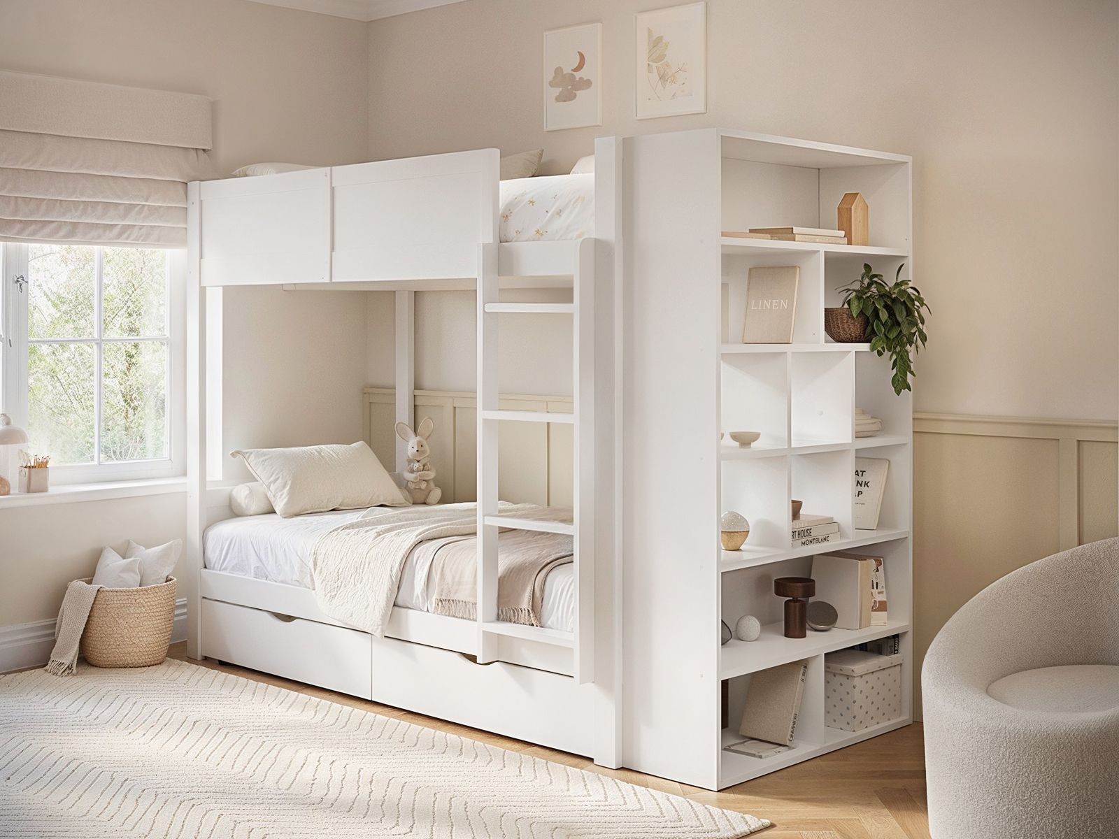 Ruby Wooden Bunk - White