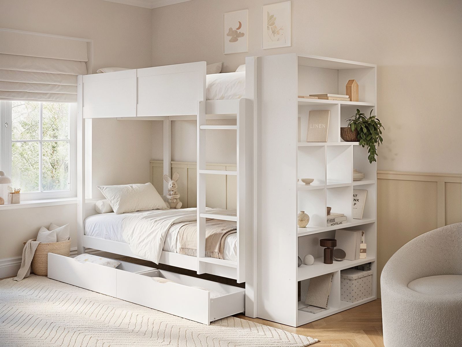 Ruby Wooden Bunk - White