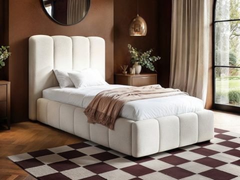 Solice 3'0 Single Cream Boucle Ottoman Bed