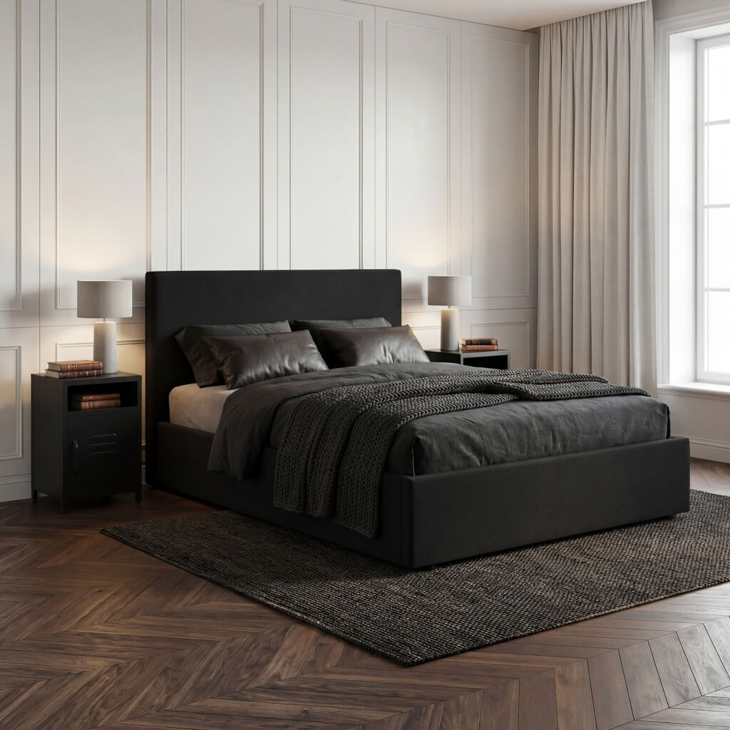 Wilder Black Ottoman Bed Frame