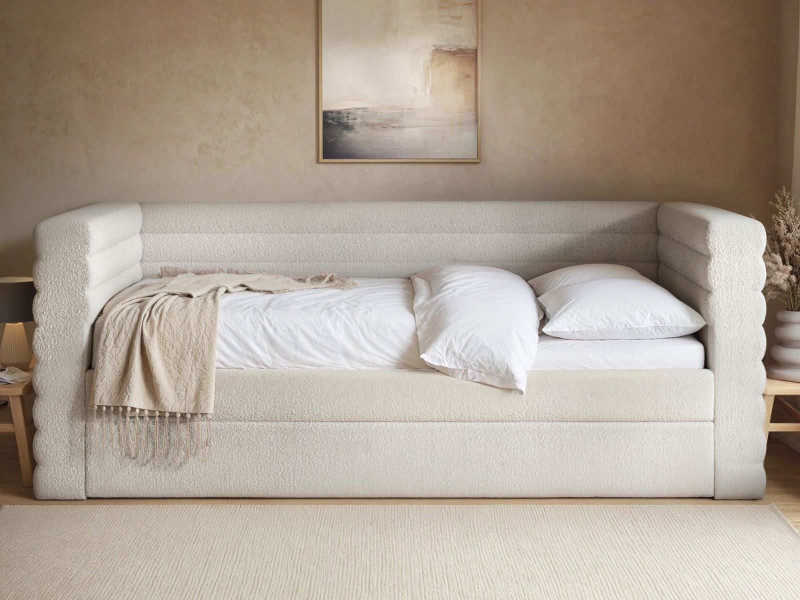 Yumma Cream Fabric Day Bed