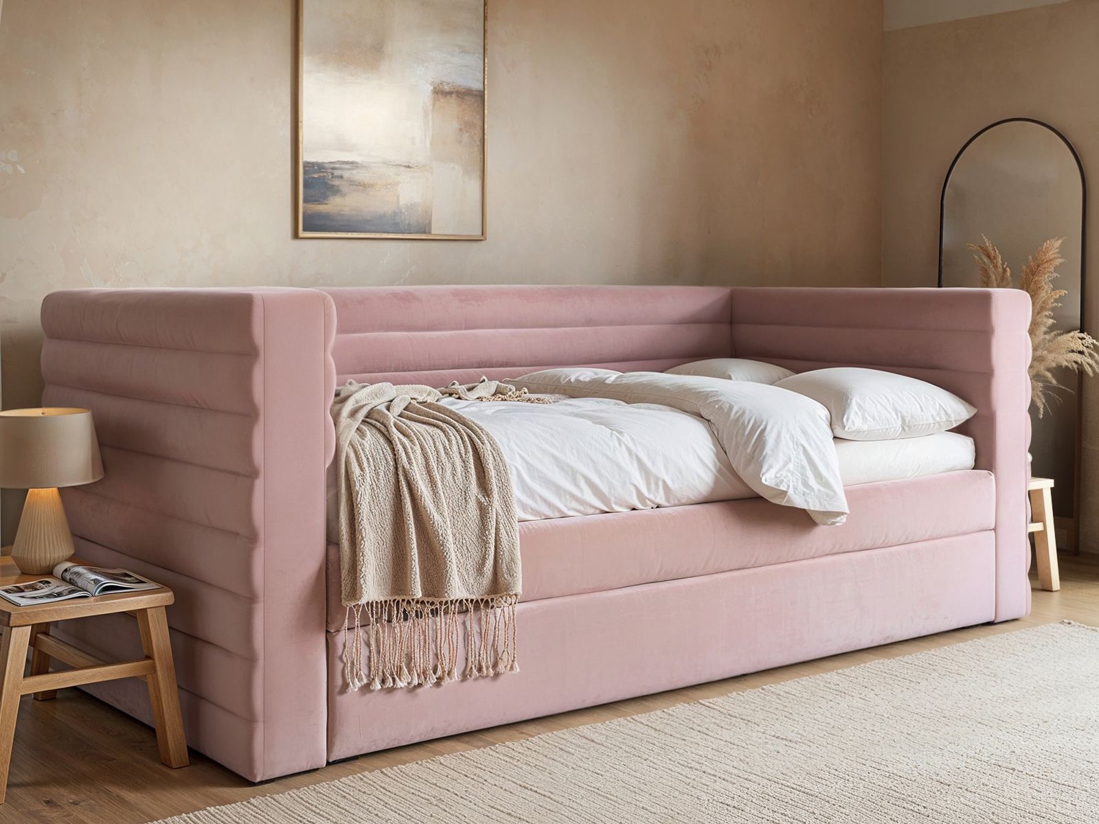 Yumma Pink Fabric Day Bed