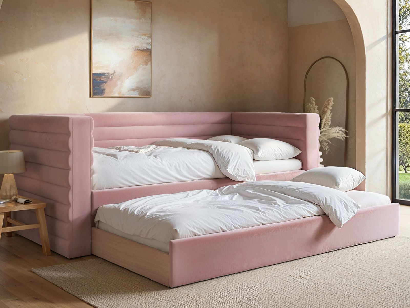 Yumma Pink Fabric Day Bed