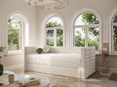 Yumma Cream Fabric Day Bed