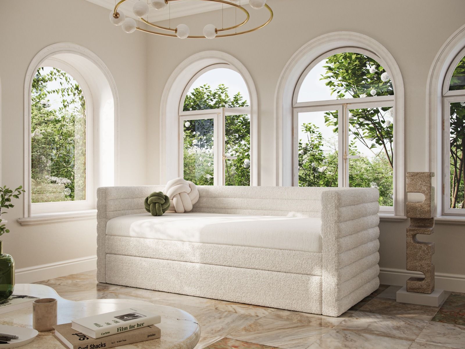 Yumma Cream Fabric Day Bed