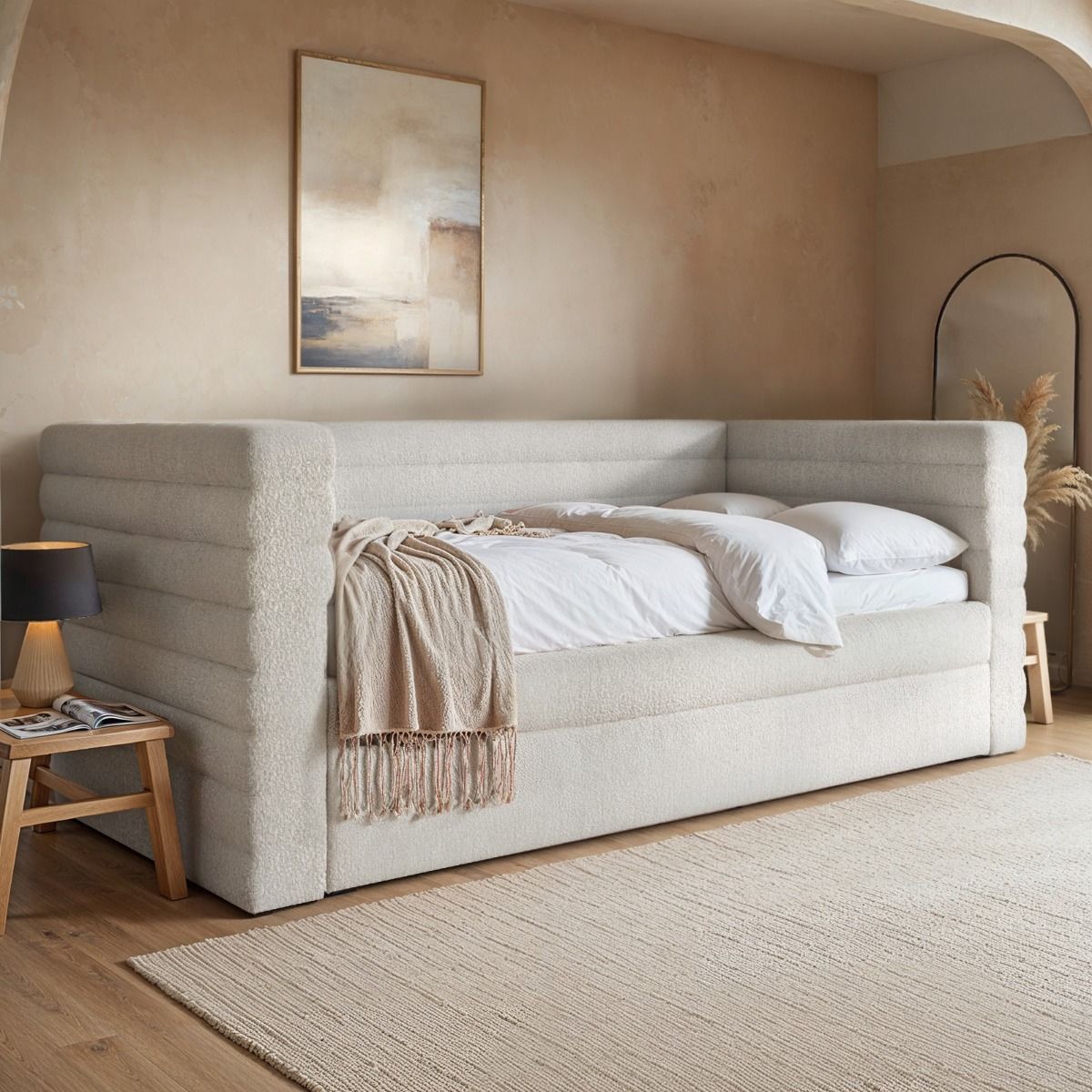 Yumma Cream Fabric Day Bed