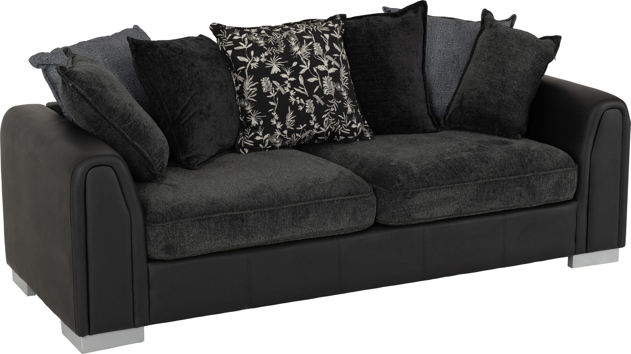 Millie 3 seater and 2 seater Dark Grey fabric sofa package