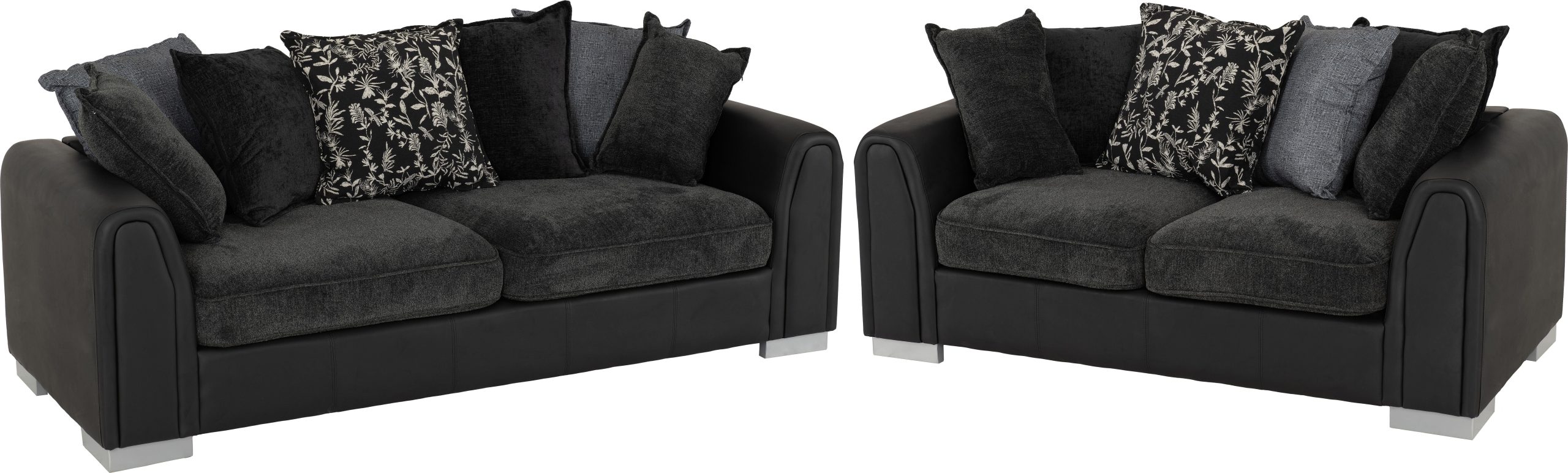 Millie 3 seater and 2 seater Dark Grey fabric sofa package