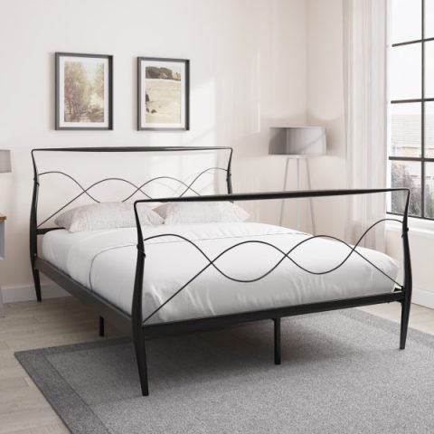 Rimini Kingsize Black Metal Bed Frame