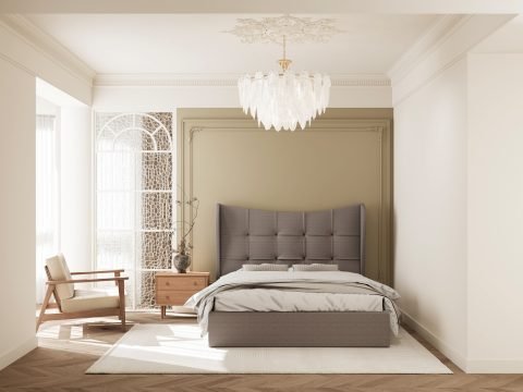 Verona Brown Fabric End lift Ottoman Bed Frame