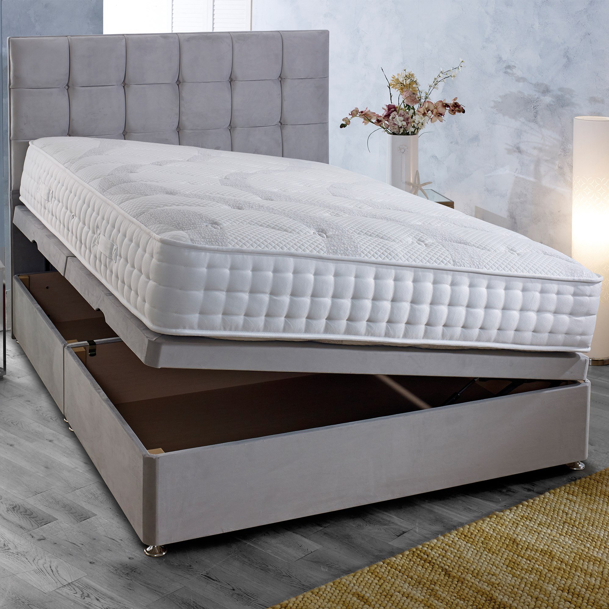 Ottoman Divan Bed Base - side lift storage