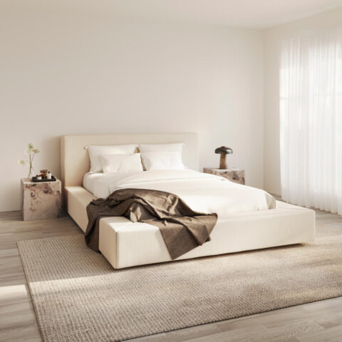 Soho White Fabric Bed Frame